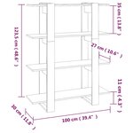 vidaXL Bibliothèque/Séparateur de pièce Chêne Sonoma 100x30x123 5 cm