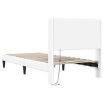 vidaXL Cadre de lit avec bandes LED Blanc 90 x 190 cm Simili cuir