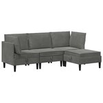 vidaXL Ensemble de meubles pour le salon 4 pc Gris foncé Velours