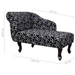 vidaXL Chaise longue Noir et blanc Tissu