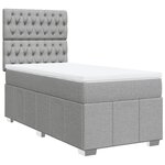 vidaXL Sommier à lattes de lit avec matelas Gris clair 100x200cm Tissu