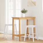 VidaXL Chaises de bar 2 Pièces blanc bois massif d'hévéa