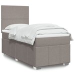 vidaXL Sommier à lattes de lit avec matelas Taupe 100x200 cm Tissu