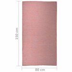 Vidaxl tapis à tissage plat d'extérieur 80x150 cm rouge