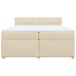 vidaXL Sommier à lattes de lit avec matelas Crème 200x200 cm Tissu