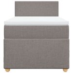 vidaXL Sommier à lattes de lit avec matelas Taupe 90x200 cm Tissu