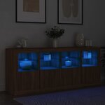 vidaXL Buffet avec lumières LED chêne marron 163x37x67 cm