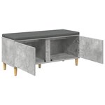 vidaXL Banc d'entrée avec coussin Gris béton 100 x 38 x 46 cm