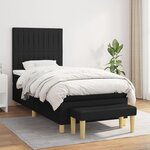vidaXL Sommier à lattes de lit et matelas Noir 80x200 cm Tissu