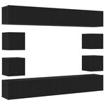 vidaXL Set de 6 Meubles TV - Muraux  Bois d'Oak Noir