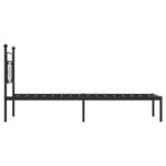 vidaXL Cadre de lit métal sans matelas avec tête de lit noir 90x200 cm