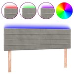 vidaXL Tête de lit à LED Gris clair 144x5x78/88 cm Velours
