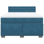 vidaXL Sommier à lattes de lit et matelas Bleu foncé 140x190cm Velours