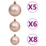 vidaXL Arbre de Noël artificiel pré-éclairé et boules blanc 120 cm PVC