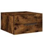 vidaXL Table de chevet murale chêne fumé 35x35x20 cm