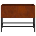 vidaXL Bac de jardin surélevé Rouillé 60 x 26 x 45 cm Acier patiné