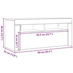 vidaXL Meuble TV avec lumières LED chêne sonoma 90x35x40 cm