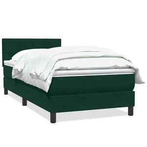 vidaXL Sommier à lattes de lit et matelas vert foncé 80x220 cm velours