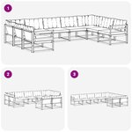 vidaXL Ensemble de canapés d'extérieur 9 Pièces Blanc et gris clair