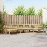 vidaXL Ensemble de canapés d'extérieur 7 Pièces Blanc et Beige