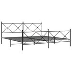 vidaXL Cadre de lit métal sans matelas avec pied de lit noir 193x203cm