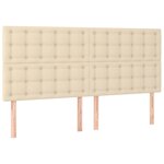 vidaXL Têtes de lit 4 Pièces Crème 80x5x78/88 cm Tissu
