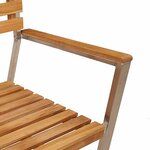 vidaXL Chaise de jardin 2 Pièces Marron 56 x 54.5 x 87 cm Teck massif