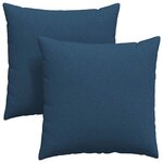 vidaXL Coussins de canapé 2 pc tissu Bleu 80 x 80 cm