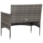 vidaXL Salon de jardin 2 Pièces avec coussin Résine tressée Gris