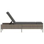 vidaXL Chaise longue avec coussin gris résine tressée