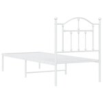 vidaXL Cadre de lit métal sans matelas avec tête de lit blanc 75x190cm