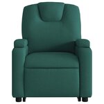 vidaXL Fauteuil inclinable de massage Vert foncé Tissu
