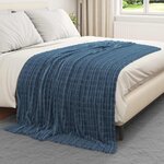 vidaXL Jeté Bleu marine 200 x 150 cm Toison