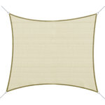 Voile d'ombrage rectangulaire 3 x 4 m polyéthylène haute densité résistant aux UV coloris crème