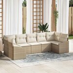 vidaXL Ensemble de salle à manger pour jardin 7 Pièces Beige  Crème