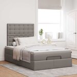 vidaXL Cadre de lit ottoman avec matelas taupe 120x200 cm tissu
