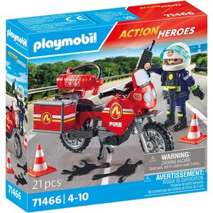 PLAYMOBIL 71466 - Pompier et moto - Action Hereos