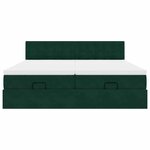 VidaXL Cadre de lit ottoman avec matelas vert foncé 180x200cm velours
