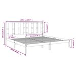 vidaXL Cadre de lit Noir Bois de pin massif 200x200 cm