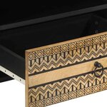 vidaXL Meuble TV noir 80x33 5x46 cm bois massif manguier brut
