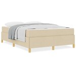 vidaXL Lit à ressorts avec matelas Crème et Blanc 140 x 200 cm tissu