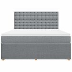 vidaXL Sommier à lattes de lit avec matelas Gris clair 180x200cm Tissu