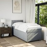 vidaXL Sommier à lattes de lit et matelas Gris clair 90x190 cm Tissu