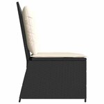 vidaXL Banc de jardin avec coussin Noir Poly rotin