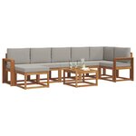 vidaXL Ensemble de canapés d'extérieur 8 Pièces Gris Naturel et Clair