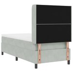 Lit à ressort vidaXL avec matelas et lumière LED gris clair 90x200 cm en velours