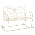 vidaXL Banc de jardin 104 cm Fer Blanc antique