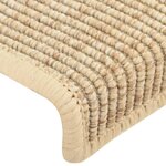 vidaXL Tapis d'escalier 15 pièces 65 x 21 x 4 cm Beige clair Bord rectangulaire
