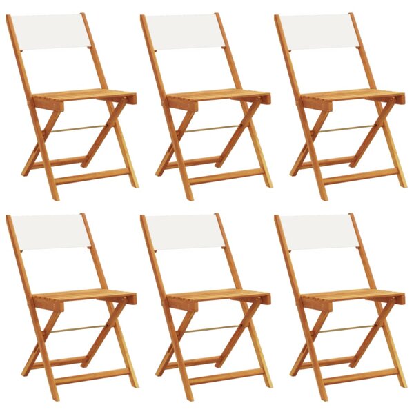 vidaXL Chaises de jardin pliantes lot de 6 tissu et bois massif