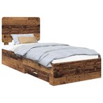 vidaXL Cadre de lit Bois ancien 90 x 190 cm Bois d'ingénierie